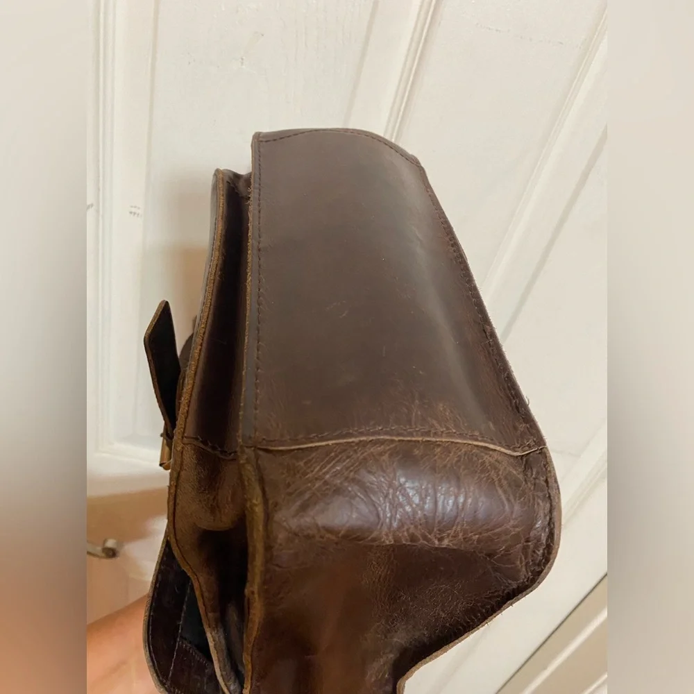 Wilson Leather Crazy Horse Leather Tablet Bag. Brown Leather.